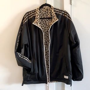 Reversible leopard print Adidas jacket